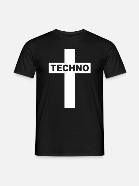 Techno - techno music - techno religion - regalo - Camiseta hombre - negro