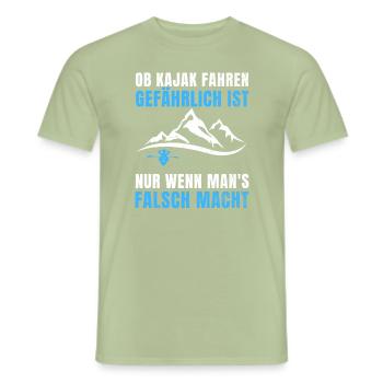 Kajak Geschenkidee Kanu Paddeln Kajakfahren - Männer T-Shirt - Sage - Vorne - AI Model Male 178 light (178cm)