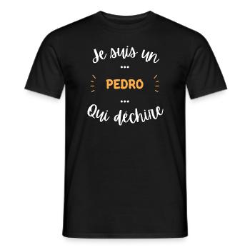 Je suis un pedro qui déchire - T-shirt homme - noir - Devant - AI Model Male 178 light (178cm)