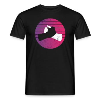 Poignée de main noir blanc Style rétro Vintage - T-shirt homme - noir - Devant - AI Model Male 178 light (178cm)