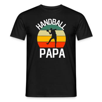 Retro Handballer Papa Handball - Männer T-Shirt - Schwarz - Vorne - AI Model Male 178 light (178cm)