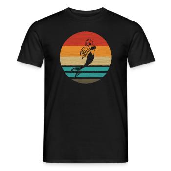 Sirène Retro Style Vintage - T-shirt homme - noir - Devant - AI Model Male 178 light (178cm)