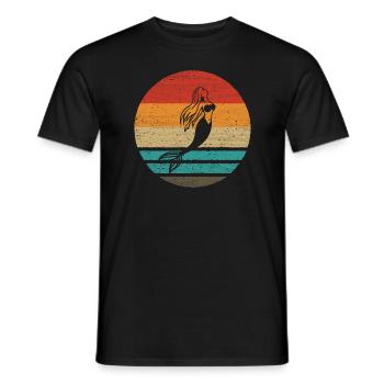 Sirène Retro Style Vintage - T-shirt homme - noir - Devant - AI Model Male 178 light (178cm)