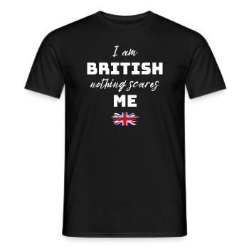 British humor nothing scares me - Men's T-Shirt - black - Front - AI Model Male 178 light (178cm)