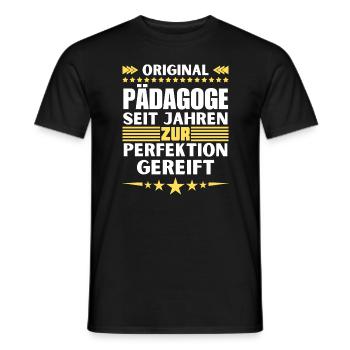 Pedagogue matured to perfection - Men's T-Shirt - black - Front - AI Model Male 178 light (178cm)