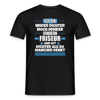 Ni poète ni penseur, mais coiffeur - T-shirt homme - noir - Devant - AI Model Male 178 light (178cm)