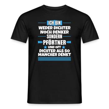 Neither poet nor thinker, but porter - Men's T-Shirt - black - Front - AI Model Male 178 light (178cm)