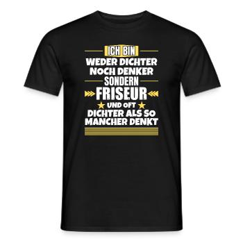 Ni poète ni penseur, mais coiffeur - T-shirt homme - noir - Devant - AI Model Male 178 light (178cm)