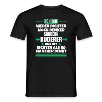 Poet or thinker, but rowerNeither poet he - Men's T-Shirt - black - Front - AI Model Male 178 light (178cm)