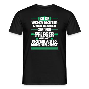 Neither poet nor thinker, but nurse - Men's T-Shirt - black - Front - AI Model Male 178 light (178cm)