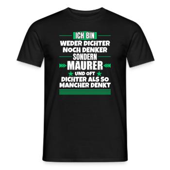 Ni poète ni penseur, mais maçon - T-shirt homme - noir - Devant - AI Model Male 178 light (178cm)