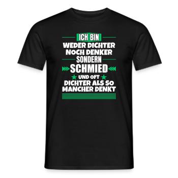 Ni poète ni penseur, mais forgeron - T-shirt homme - noir - Devant - AI Model Male 178 light (178cm)