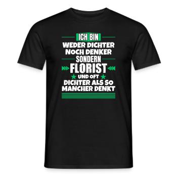 Ni poète ni penseur, mais fleuriste - T-shirt homme - noir - Devant - AI Model Male 178 light (178cm)