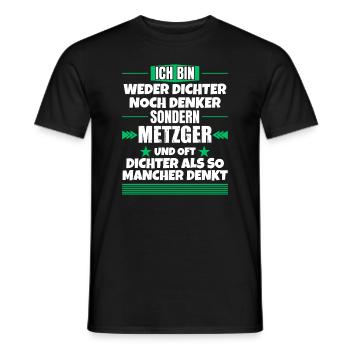 Ni poète ni penseur, mais boucher - T-shirt homme - noir - Devant - AI Model Male 178 light (178cm)