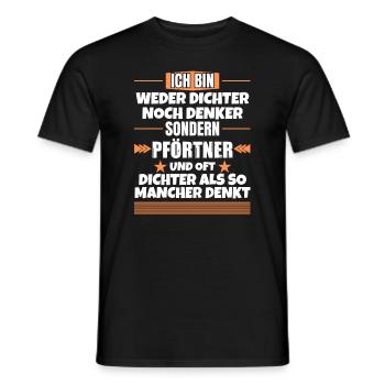 Neither poet nor thinker, but gatekeeper - Men's T-Shirt - black - Front - AI Model Male 178 light (178cm)