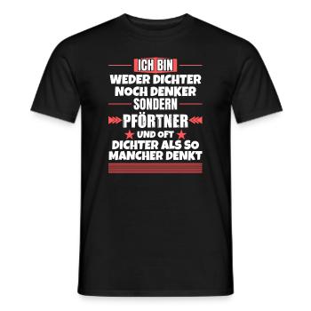 Neither poet nor thinker, but porter - Men's T-Shirt - black - Front - AI Model Male 178 light (178cm)