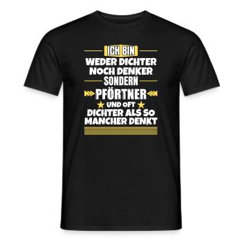 Neither poet nor thinker, but porter - Men's T-Shirt - black - Front - AI Model Male 178 light (178cm)