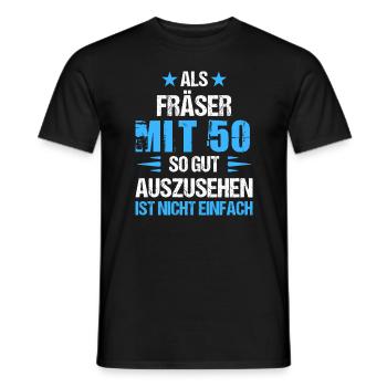 With 50 good-looking router bits - Men's T-Shirt - black - Front - AI Model Male 178 light (178cm)