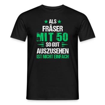 With 50 good-looking router bits - Men's T-Shirt - black - Front - AI Model Male 178 light (178cm)