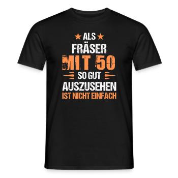 With 50 good-looking router bits - Men's T-Shirt - black - Front - AI Model Male 178 light (178cm)