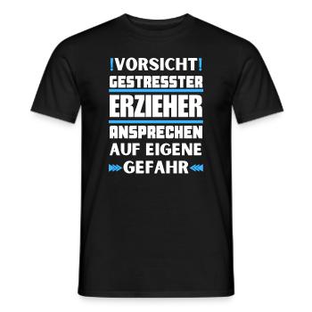 Don't talk to stressed educators! - Men's T-Shirt - black - Front - AI Model Male 178 light (178cm)