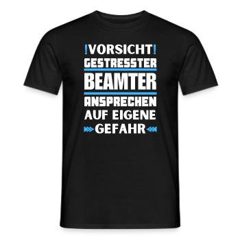 Gestresster Beamter nicht ansprechen! - Männer T-Shirt - Schwarz - Vorne - AI Model Male 178 light (178cm)