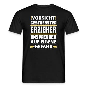 Don't talk to stressed educators! - Men's T-Shirt - black - Front - AI Model Male 178 light (178cm)