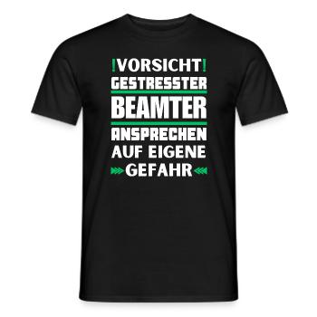 Gestresster Beamter nicht ansprechen! - Männer T-Shirt - Schwarz - Vorne - AI Model Male 178 light (178cm)