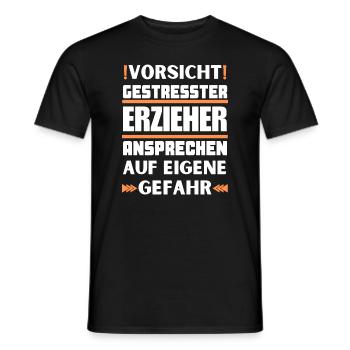 Gestresster Erzieher nicht ansprechen! - Männer T-Shirt - Schwarz - Vorne - AI Model Male 178 light (178cm)