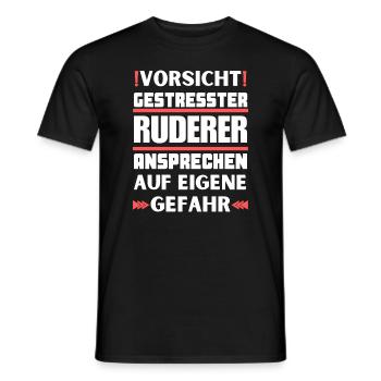 Gestresster Ruderer nicht ansprechen! - Männer T-Shirt - Schwarz - Vorne - AI Model Male 178 light (178cm)
