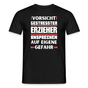 Don't talk to stressed educators! - Men's T-Shirt - black - Front - AI Model Male 178 light (178cm)