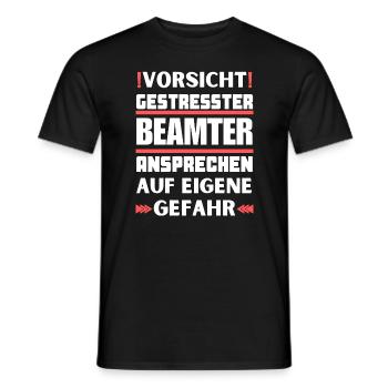 Gestresster Beamter nicht ansprechen! - Männer T-Shirt - Schwarz - Vorne - AI Model Male 178 light (178cm)