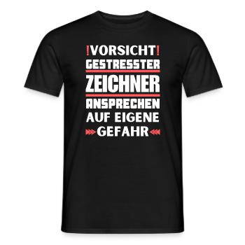 Ne parlez pas à un dessinateur stressé ! - T-shirt homme - noir - Devant - AI Model Male 178 light (178cm)
