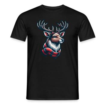 Renne de Noël - T-shirt homme - noir - Devant - AI Model Male 178 light (178cm)