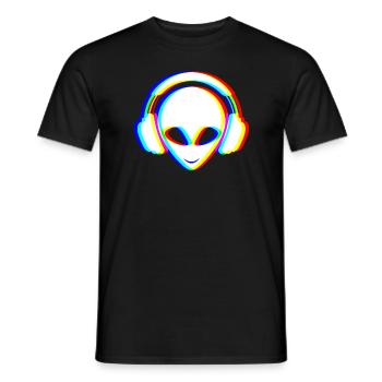 EDM - Electronic Dance Music - Alien - Männer T-Shirt - Schwarz - Vorne - AI Model Male 178 light (178cm)