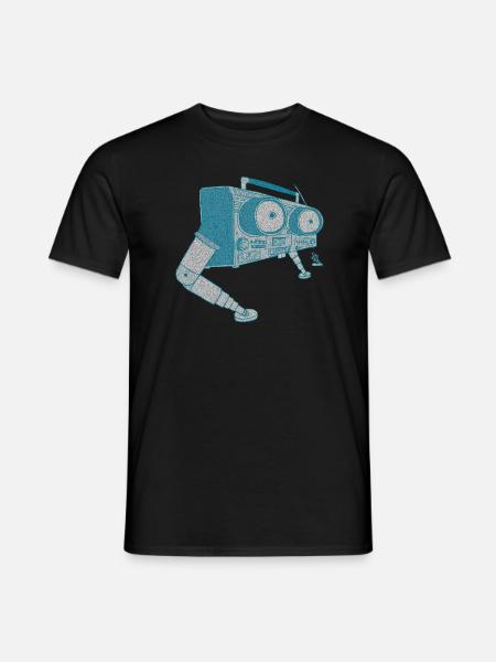 Can.Eyes – Walking Retro Radio, Pixelated - Männer T-Shirt - Schwarz