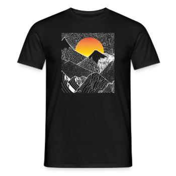 Berg - Männer T-Shirt - Schwarz - Vorne - AI Model Male 178 light (178cm)
