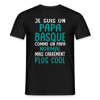 Papa Basque comme un papa normal plus cool - T-shirt homme - noir - Devant - AI Model Male 178 light (178cm)