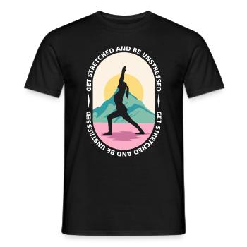 Yoga, Sports, Stretching, Nature, Wellness, Meditation - Men's T-Shirt - black - Front - AI Model Male 178 light (178cm)
