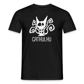 CATHULHU Funny Role Playing Cat RPG - Men's T-Shirt - black - Front - AI Model Male 178 light (178cm)