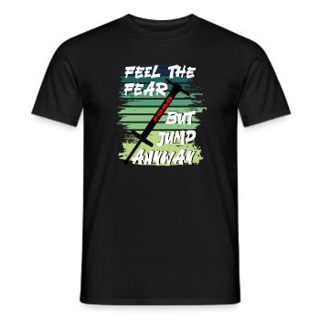 Pogo Stick Vintage feel the fear but jump anyway - Men's T-Shirt - black - Front - AI Model Male 178 light (178cm)