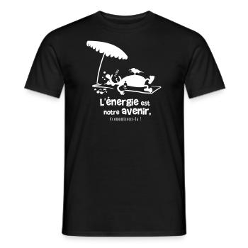 economie d'energie - T-shirt homme - noir - Devant - AI Model Male 178 light (178cm)