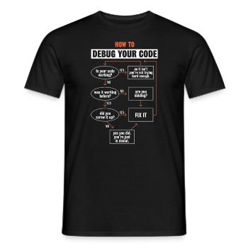 "Comment déboguer votre code" Funny Programmer Coding - T-shirt homme - noir - Devant - AI Model Male 178 light (178cm)