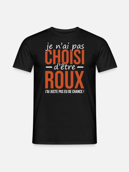 cadeau marrant roux | rouquin chanceux - T-shirt homme - noir