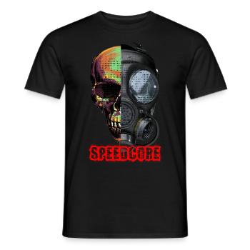 | Speedcore | de crâne et de masque à gaz Acide dur foncé - T-shirt homme - noir - Devant - AI Model Male 178 light (178cm)