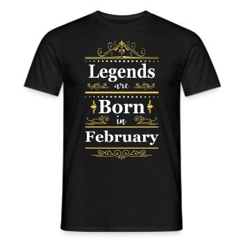 Legenden sind in Februar geboren - Männer T-Shirt - Schwarz - Vorne - AI Model Male 178 light (178cm)