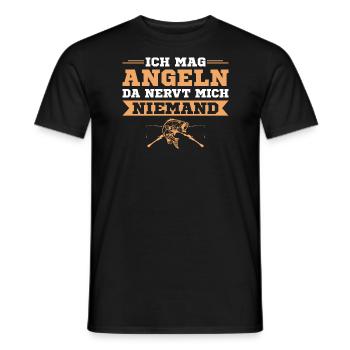 Ich mag Angeln Da nervt mich niemand - Männer T-Shirt - Schwarz - Vorne - AI Model Male 178 light (178cm)