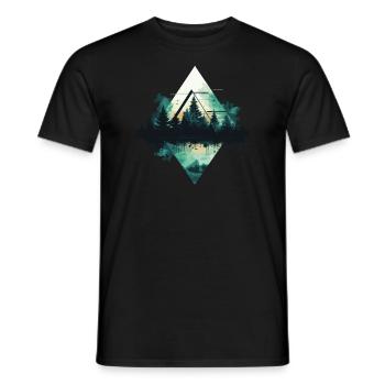Wald Triangel Bäume Natur - Männer T-Shirt - Schwarz - Vorne - AI Model Male 178 light (178cm)