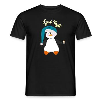 Pinguin Good Night - Männer T-Shirt - Schwarz - Vorne - AI Model Male 178 light (178cm)