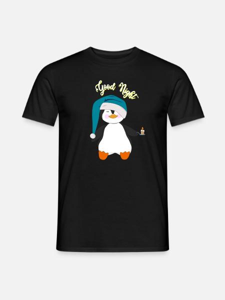 Penguin Good Night - Men's T-Shirt - black